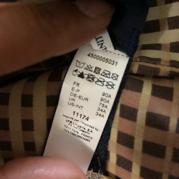 VANITY FAIR Bralette Lace detail Blue Gold - Picture 7 of 8